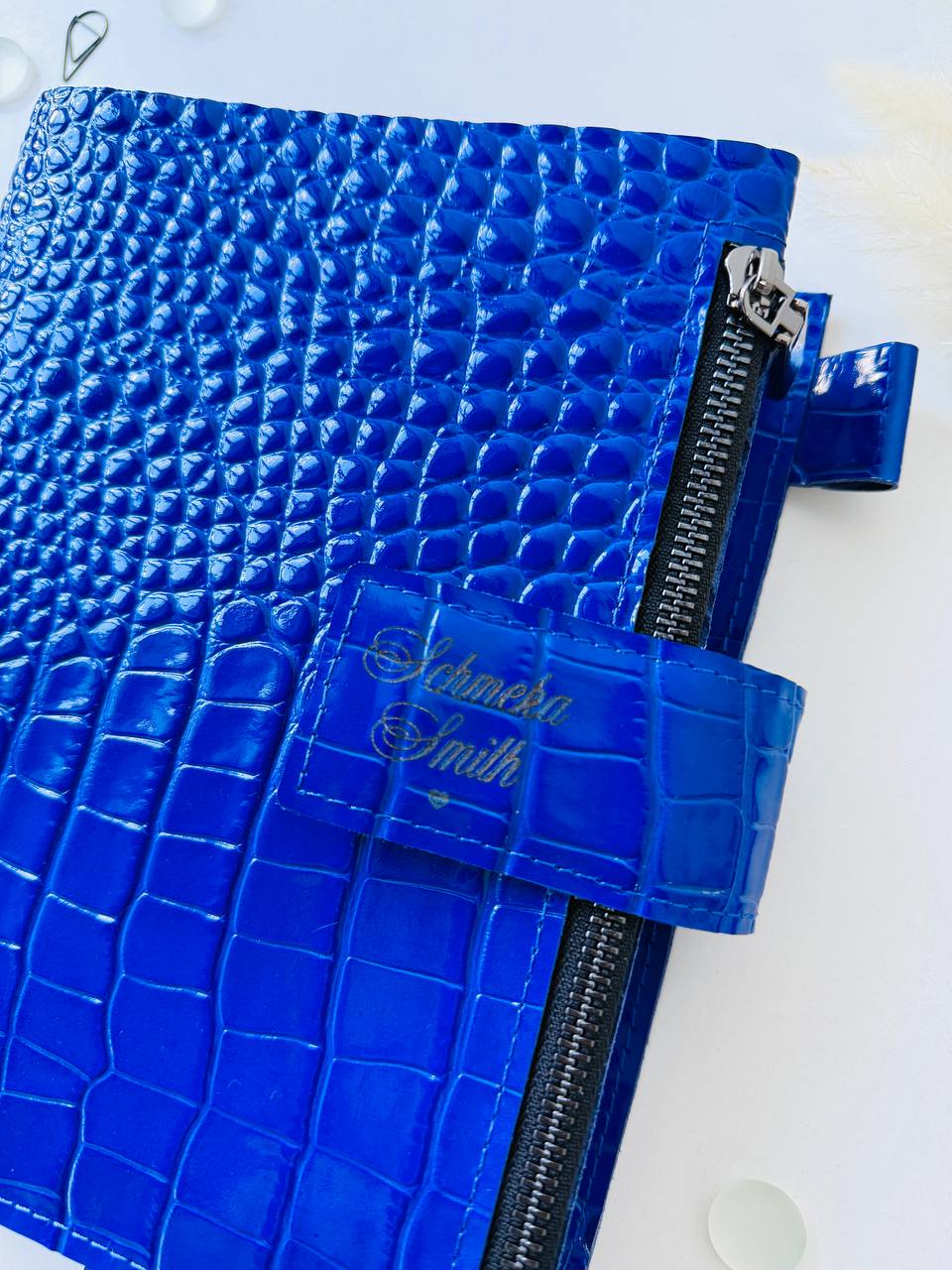 Personalized leather planner big binder A5- cover for documents A4 and A5 format.