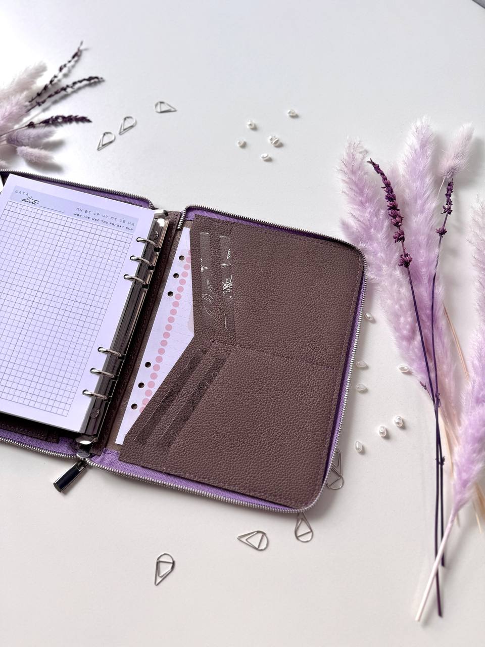 Leather zipper notebook. Natural Leather Planner A5, Ringbuch a5, Leather template, A5 ring binder,Binder a5,Leather wallet template,Binder