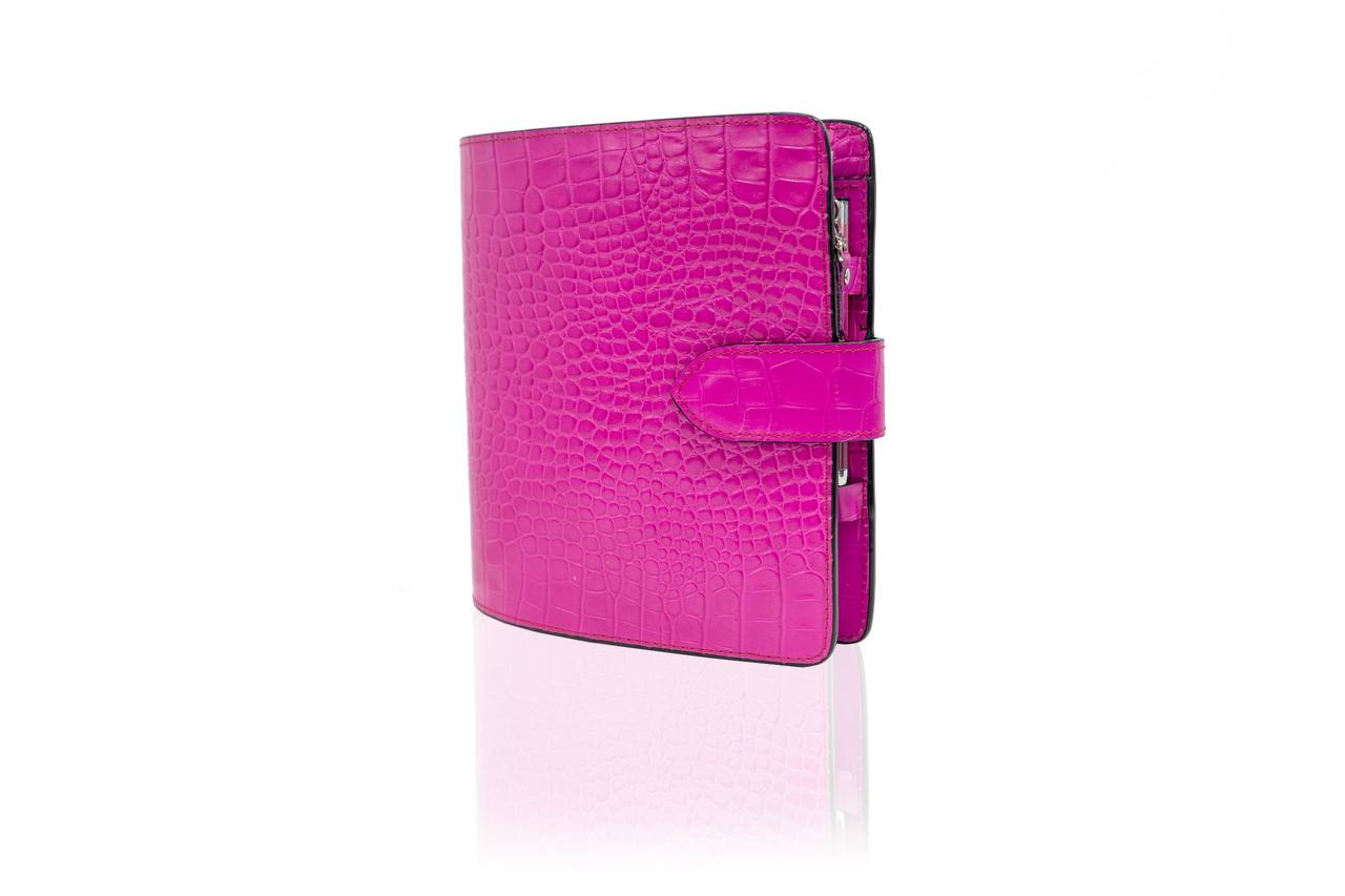 Hot pink Natural Italian Leather Planner A5, gift for her, perfect planner, Ring Planner Agenda A5 Six Ring Planner and Ring Personal Planner.