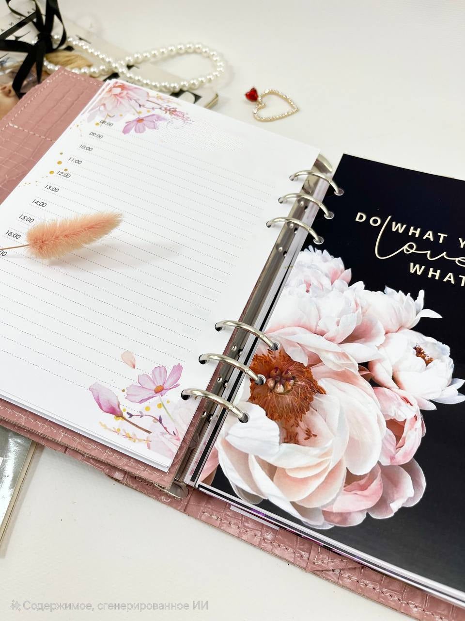 Natural Italian Leather Pink Planner A5, Ringbuch a5, Leather template, A5 ring binder,Binder a5,Leather wallet template,Binder wallet.