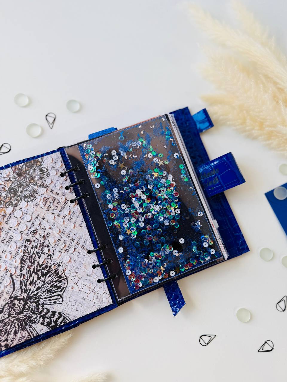 Personalized leather planner big binder A5- cover for documents A4 and A5 format.