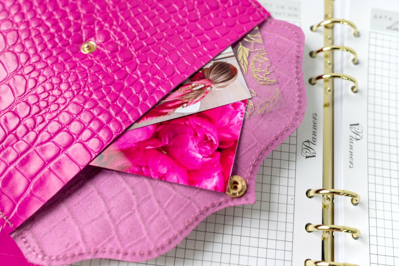 Natural Italian Leather Pink Planner A5, Ringbuch a5, Leather template, A5 ring binder,Binder a5,Leather wallet template,Binder wallet.