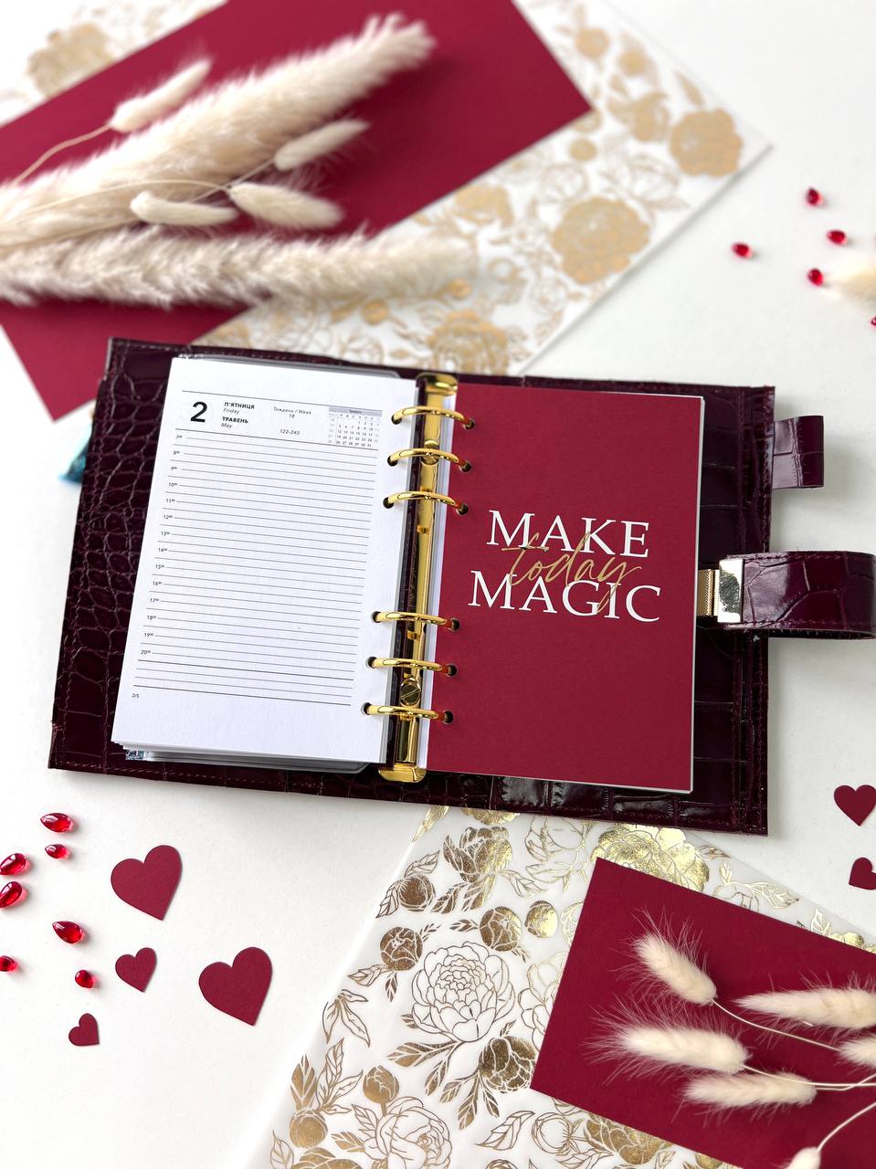 A6 leather double planner cover binder 6 rings binder, dated planner, leather planner, gift for her, medium size planner.