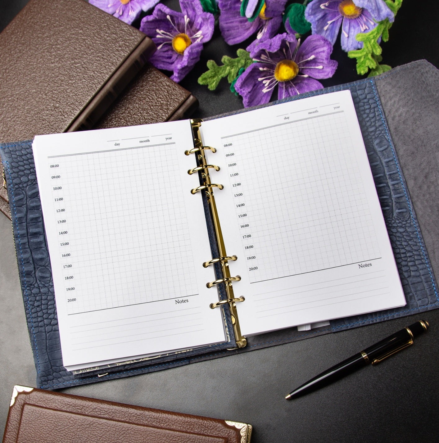 Rare blue 3d leather notebook cover A5.