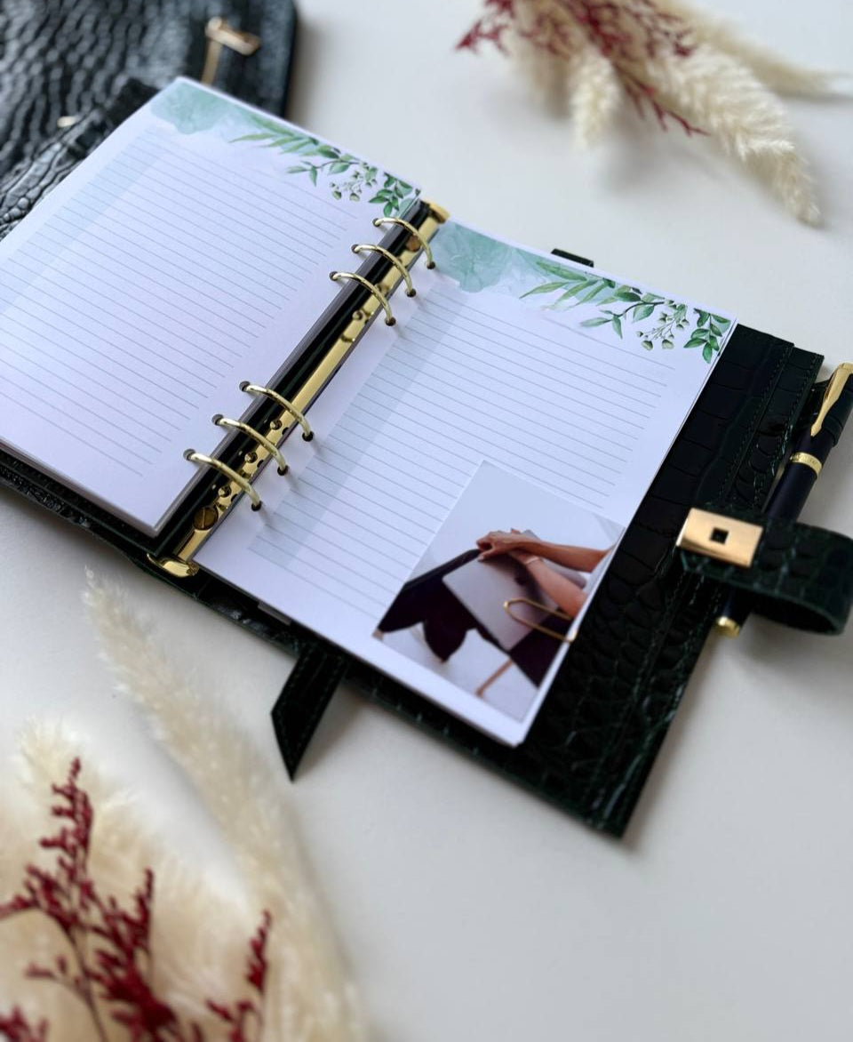 Marble green leather set folder for documents a4 and notebook a5. Together cheaper.