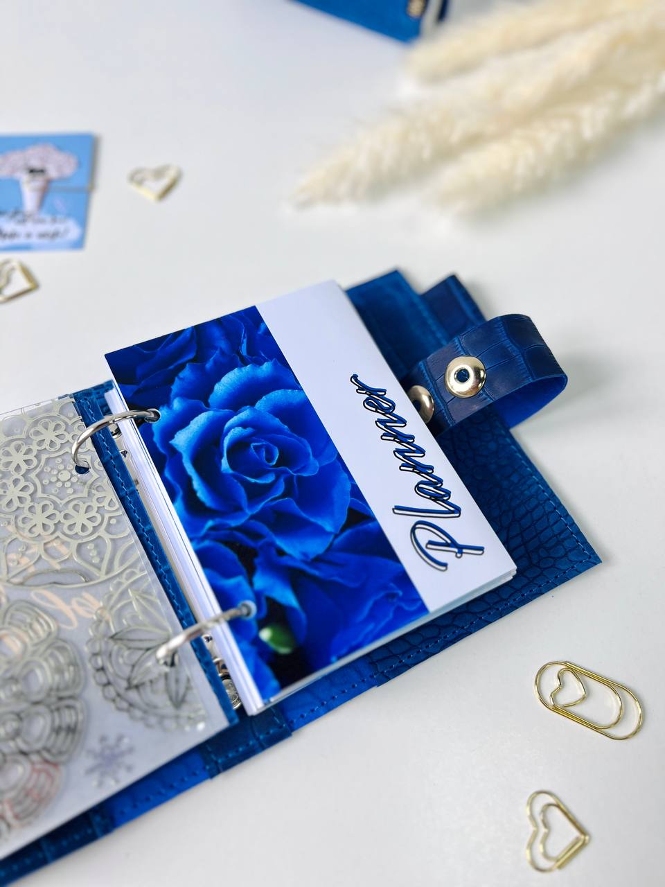 Leather mini notebook cover A7 binder,Planner A7 binder personal passport size, leather planner, planner binder 2 rings, diary for work.