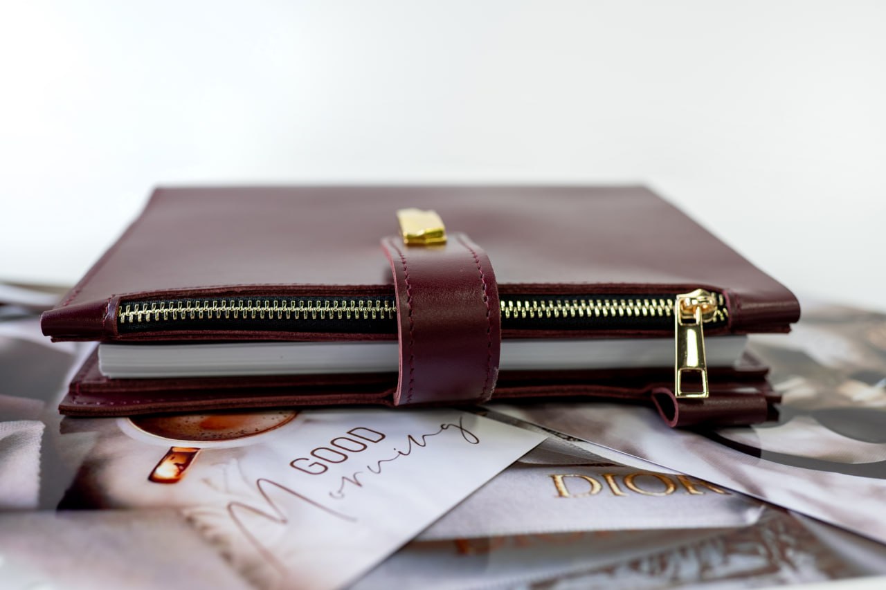 Leather cover A5 - for documents A5 and A4 size.