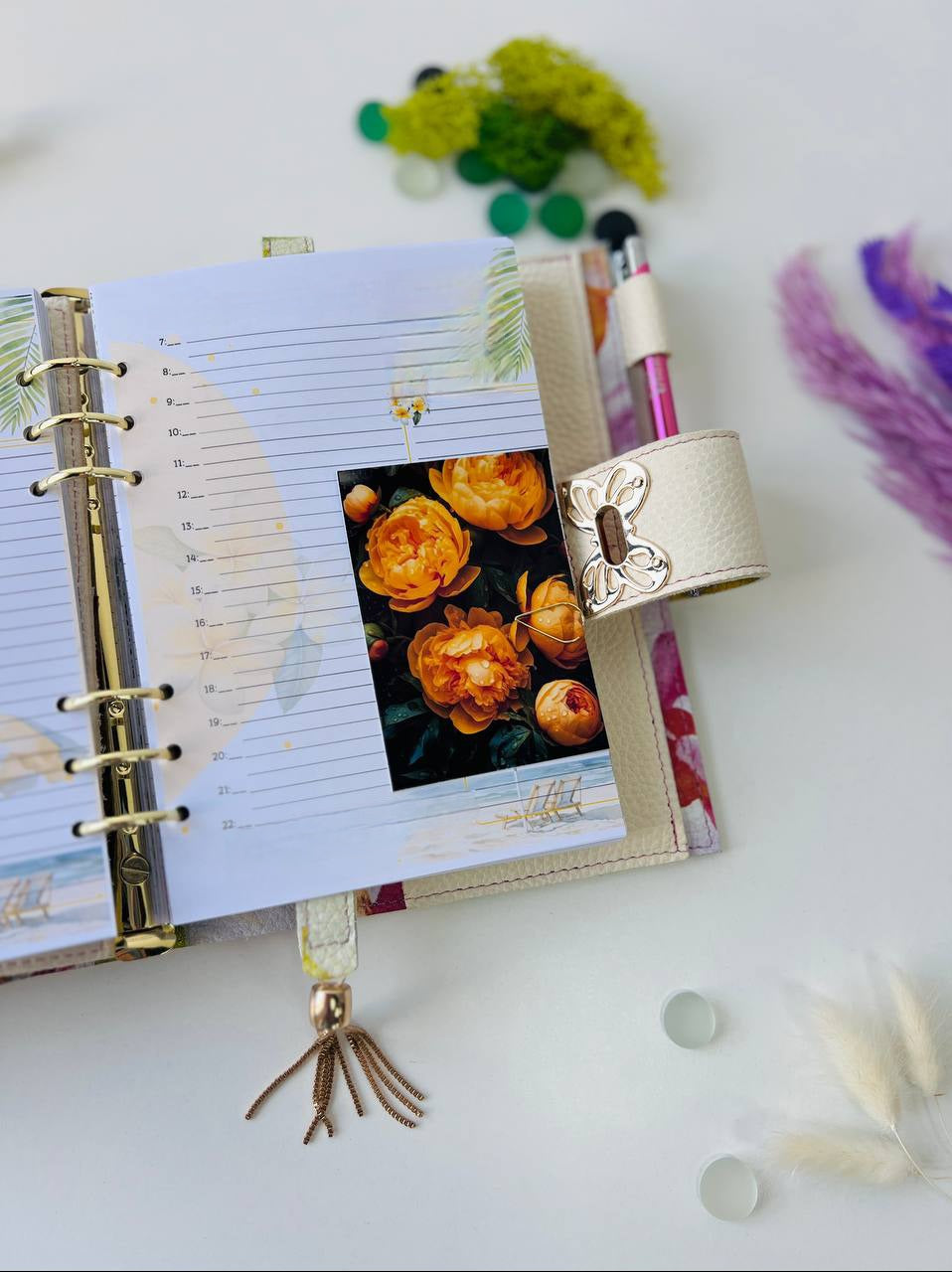 Flowers limited edition Leather Planner cover A5.