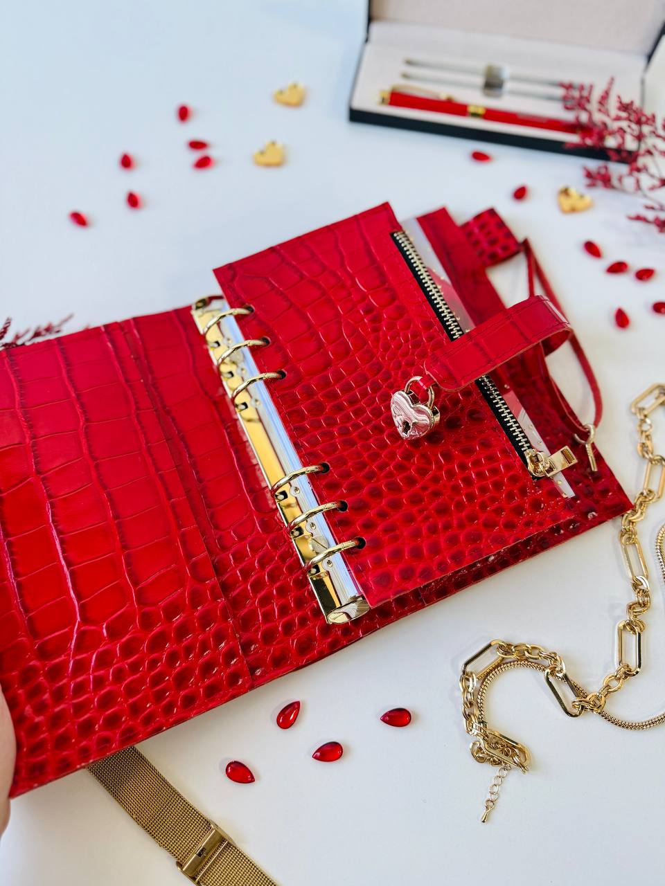 A6 NEW SIZE leather double planner cover binder 6 rings binder, dated planner, leather planner, gift for her, medium size planner.