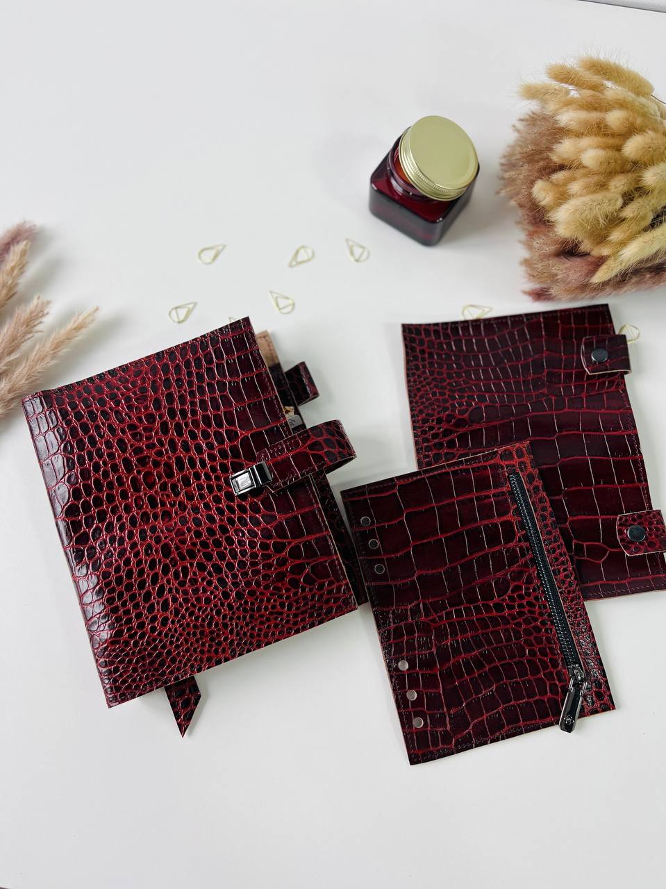 3 in 1 rare brown leather planner A5.