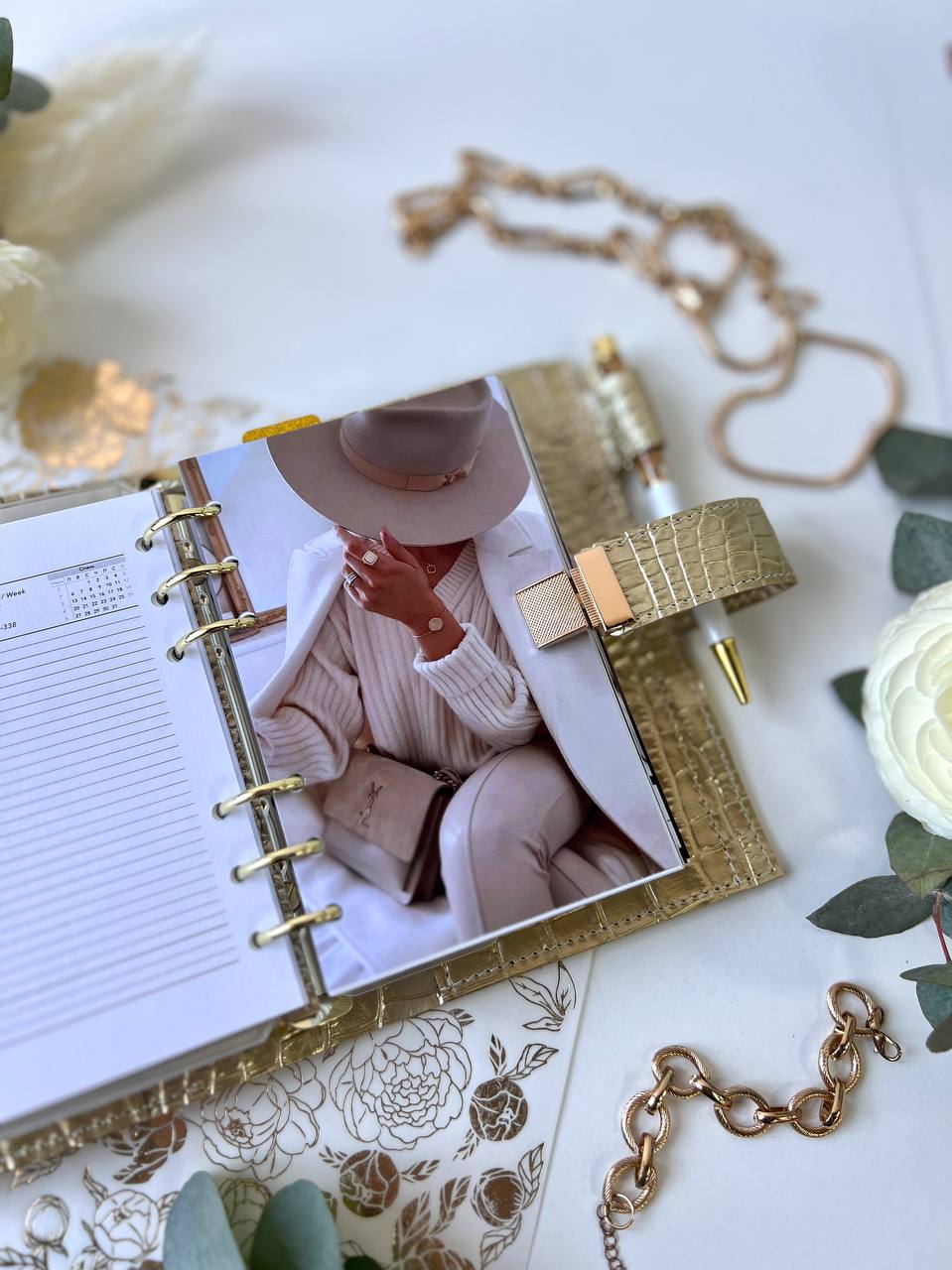 A6 NEW SIZE leather double planner cover binder 6 rings binder, dated planner, leather planner, gift for her, medium size planner.