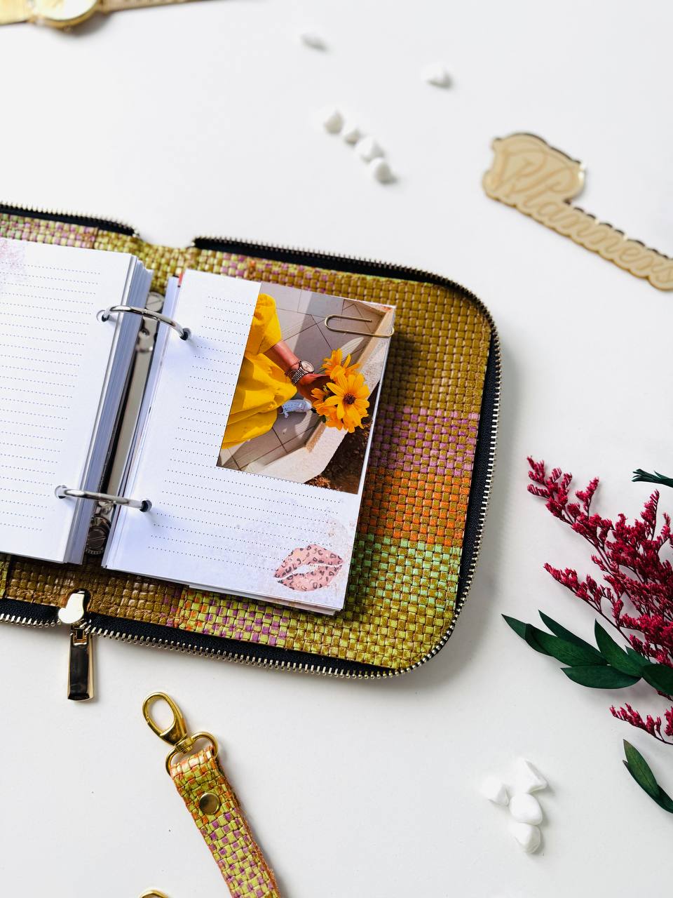 Leather bag mini planner A7, mini planner,personal size, study stationery, passport size notebook, leather wallet binder planner daily.