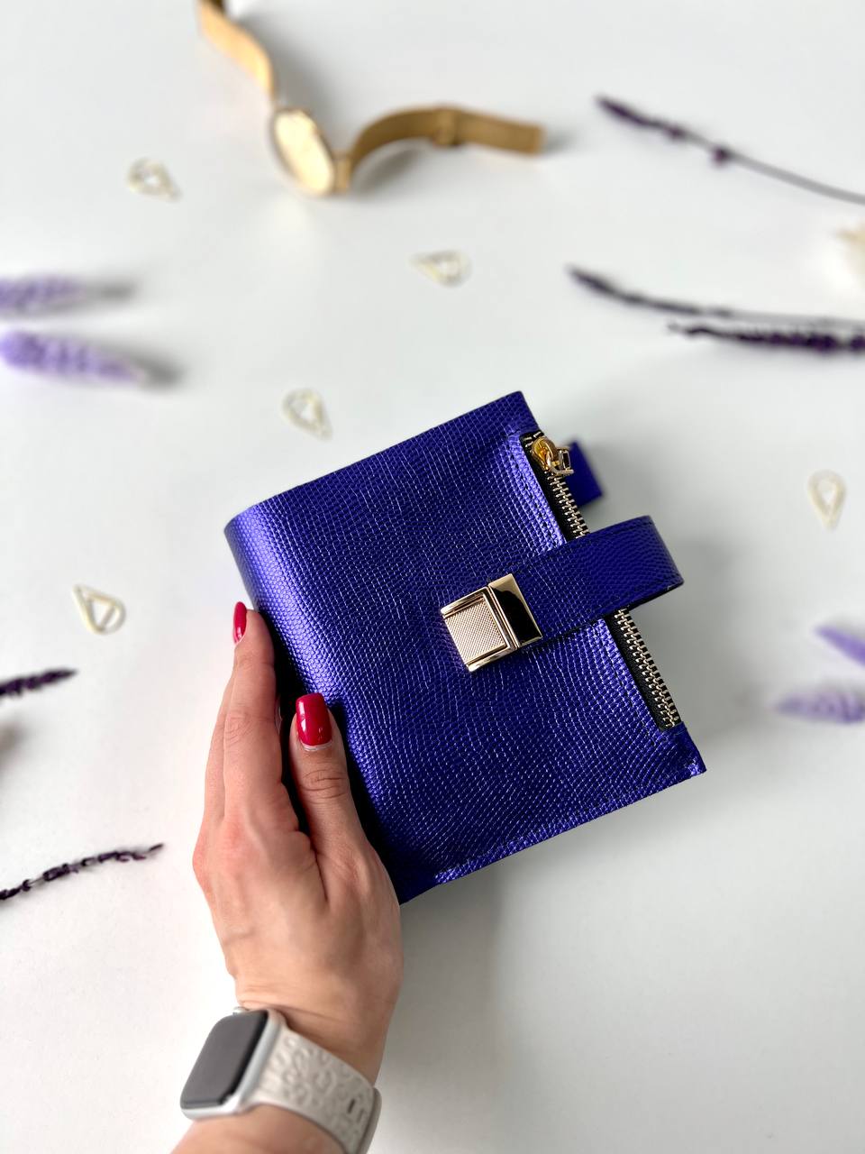 Leather wallet notebook cover mini A7.