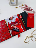 Red & Black Genuine Leather Gift Set. Red and black leather notebook cover A5 with leather pencil case- perfect gift 2026.