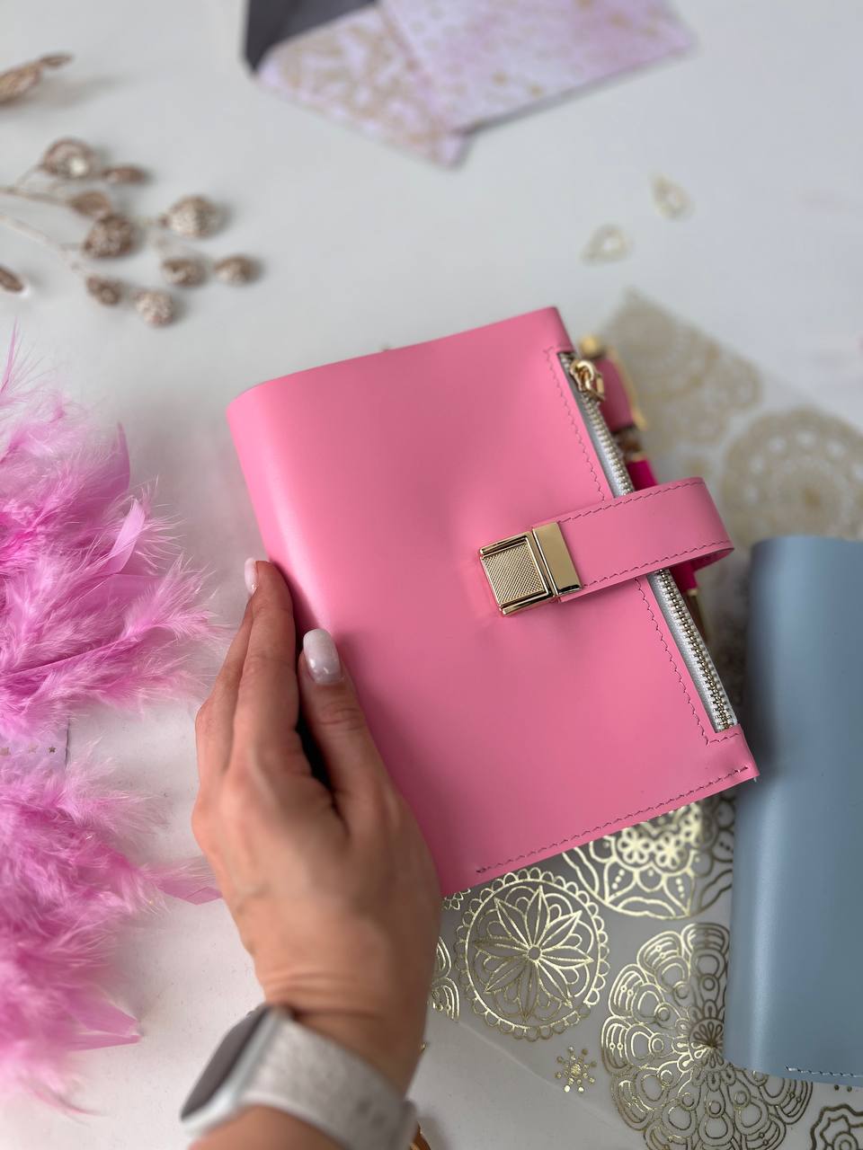 A6 NEW SIZE leather double planner cover binder 6 rings binder, dated planner, leather planner, gift for her, medium size planner. Dated 2026.