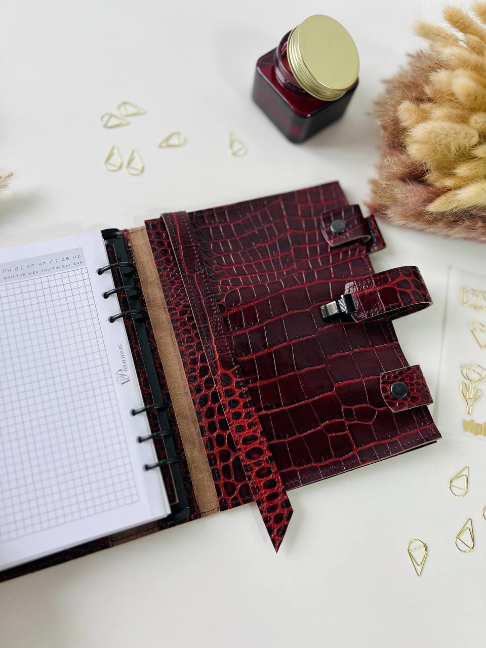 3 in 1 rare brown leather planner A5.