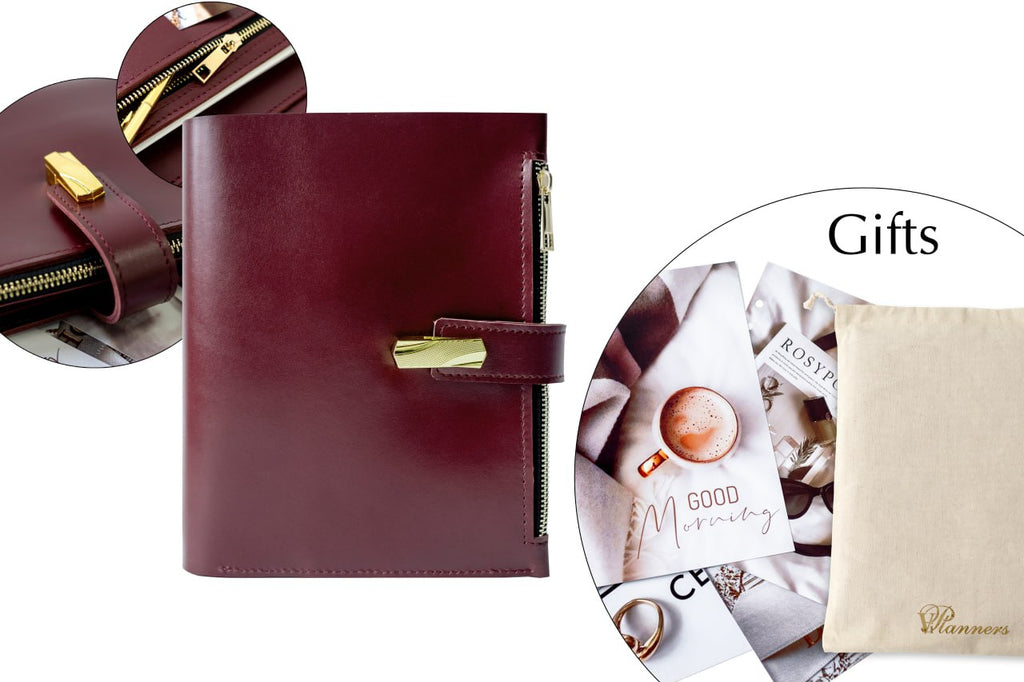 Leather cover A5 - for documents A5 and A4 size.