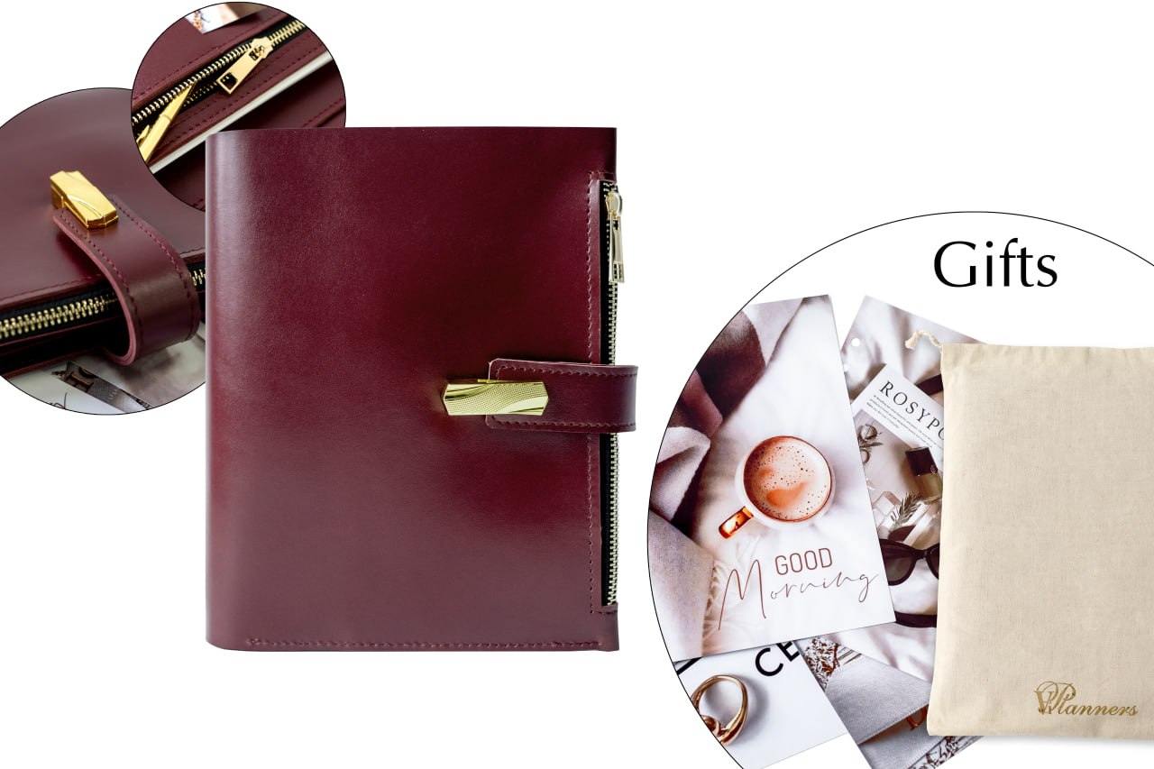 Leather cover A5 - for documents A5 and A4 size.
