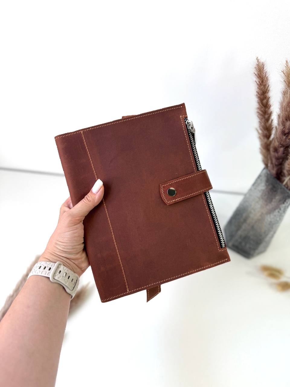 Leather Planner notebook cover A5, Leather Bullet Journal,Leather Sketchbook,Executive Leather Planner,Handmade Leather crazy horse.