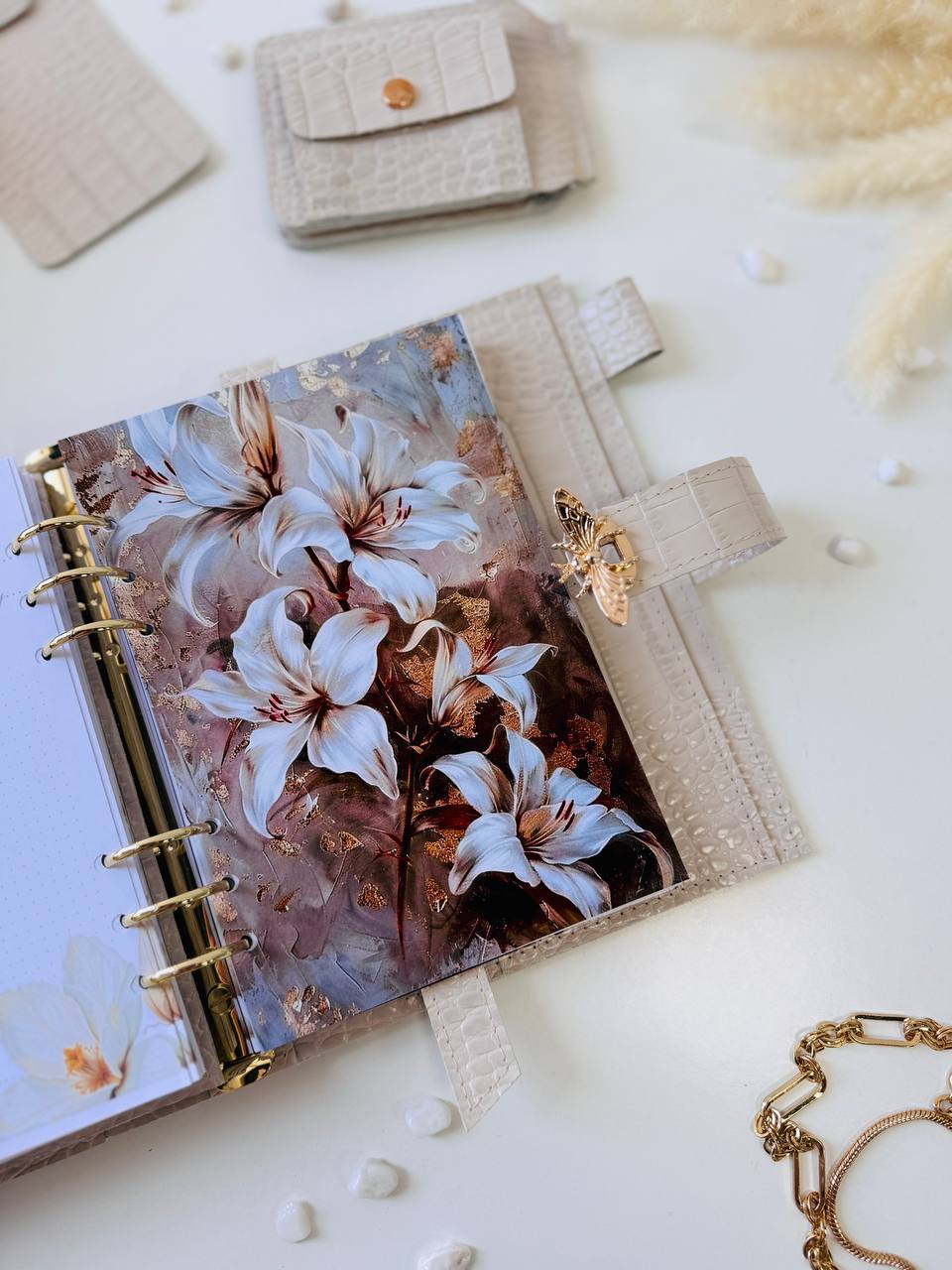 Luxury A5 Planner Organizer Set - Premium Genuine Leather, Crocodile Embossed