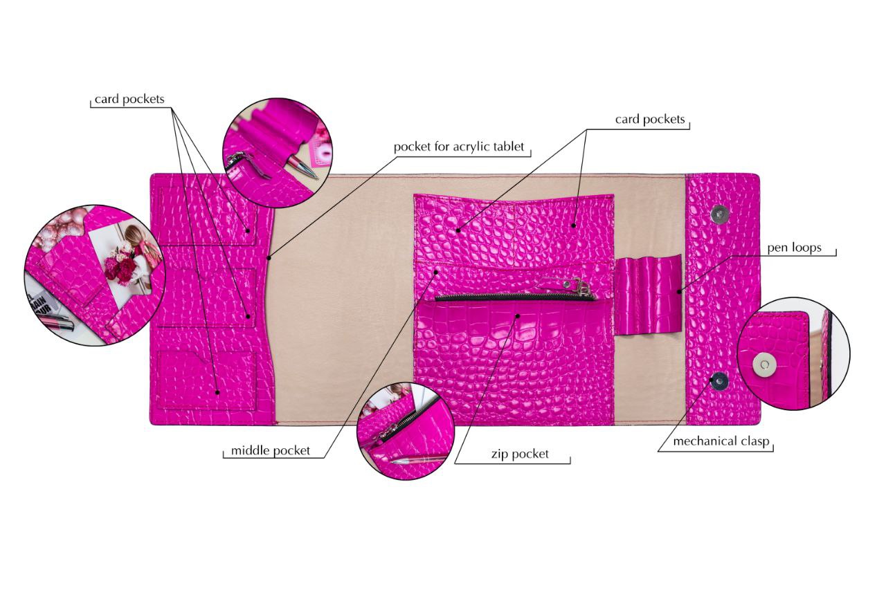 Hot pink Natural Italian Leather Planner A5, gift for her, perfect planner, Ring Planner Agenda A5 Six Ring Planner and Ring Personal Planner.