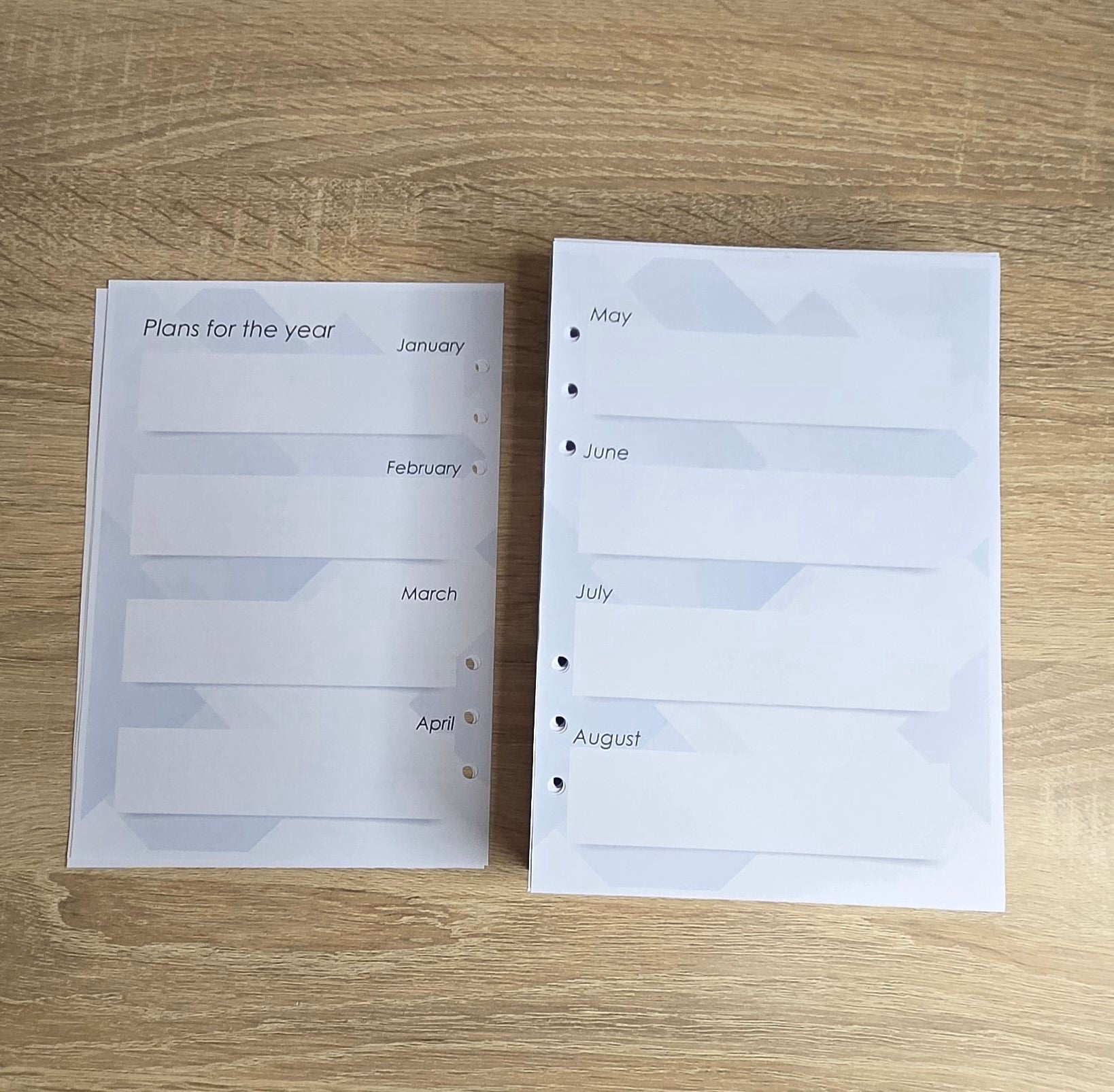 Dated day with time. Printed planner pages, size A5, dated 2025/2026/2027/2028 , dated notebook, many languages.