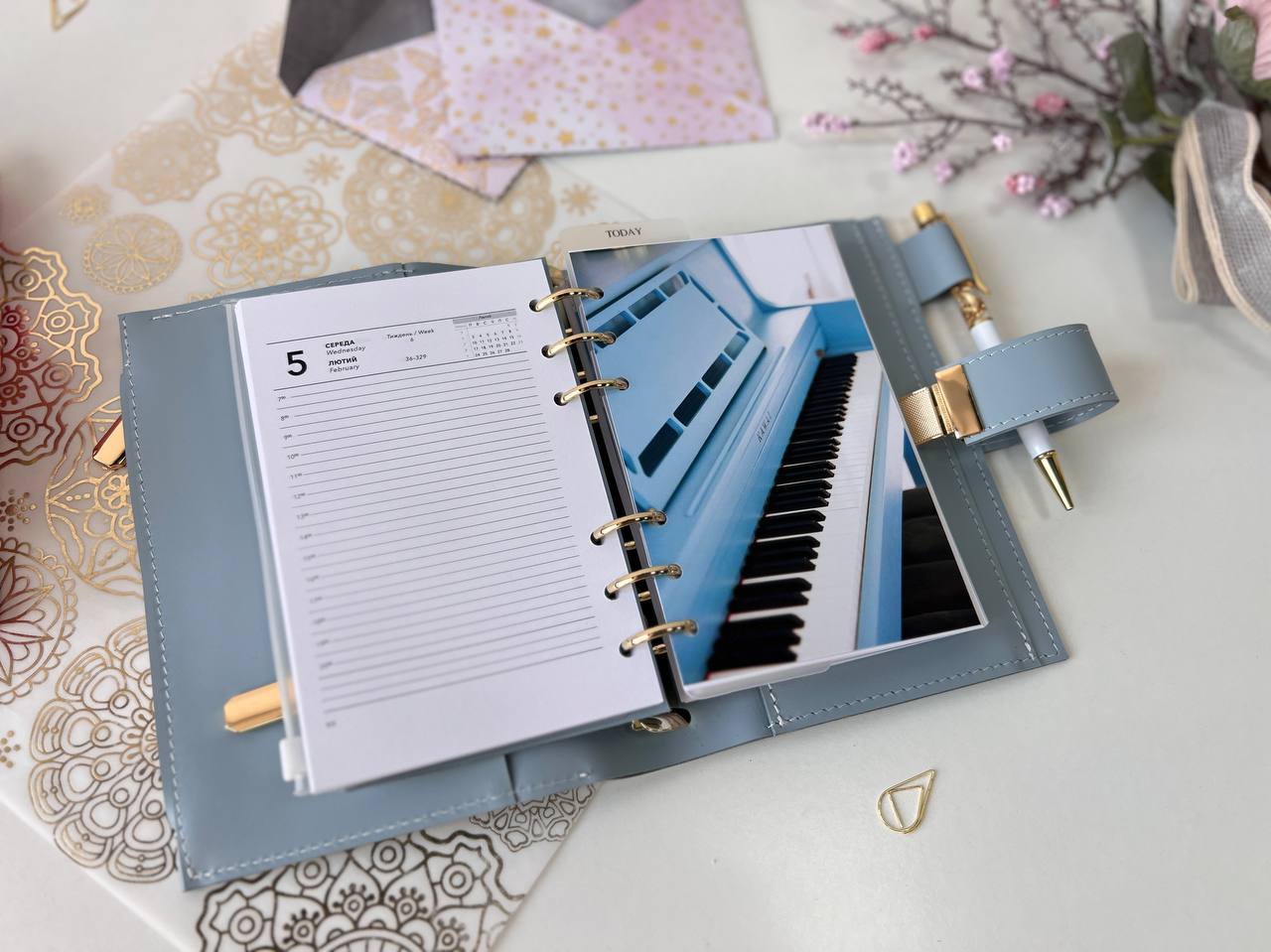 A6 NEW SIZE leather double planner cover binder 6 rings binder, dated planner, leather planner, gift for her, medium size planner. Dated 2026.