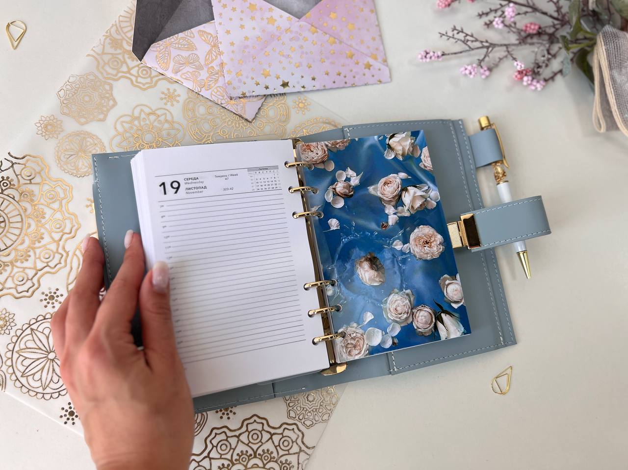 A6 NEW SIZE leather double planner cover binder 6 rings binder, dated planner, leather planner, gift for her, medium size planner. Dated 2026.