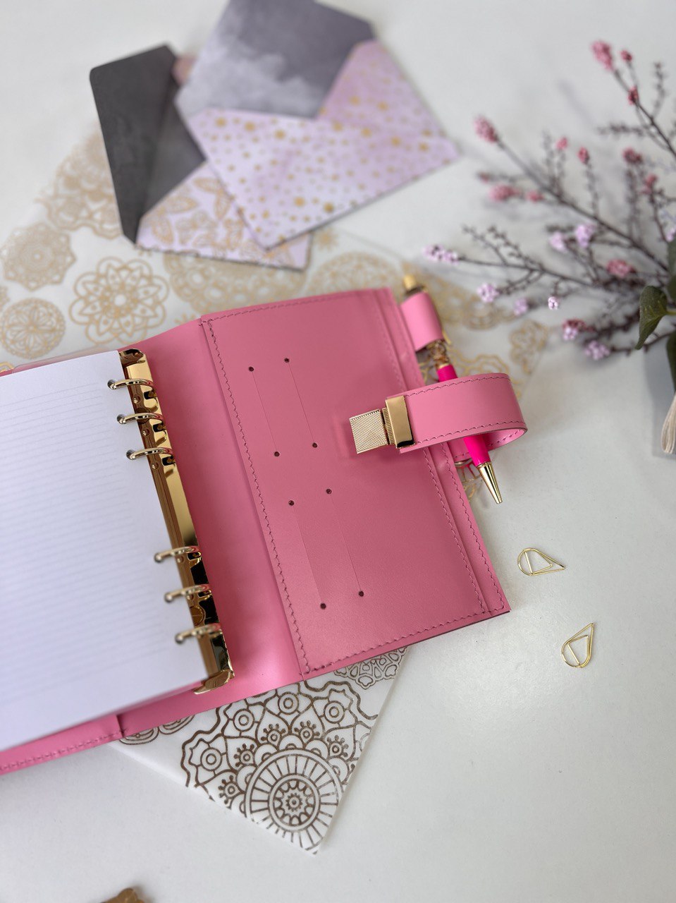 A6 NEW SIZE leather double planner cover binder 6 rings binder, dated planner, leather planner, gift for her, medium size planner. Dated 2026.