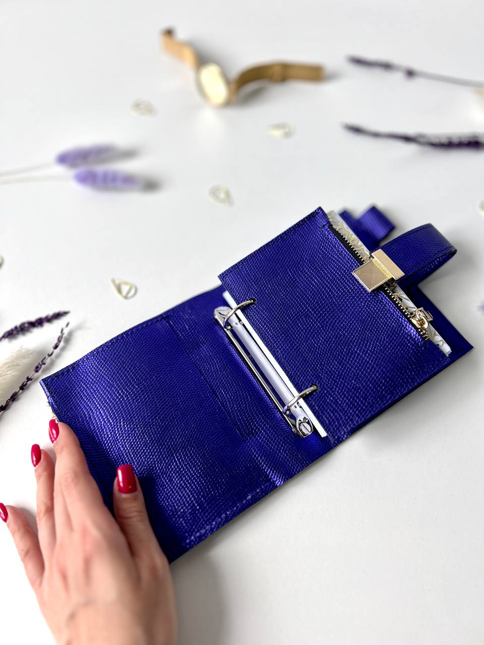 Leather wallet notebook cover mini A7.