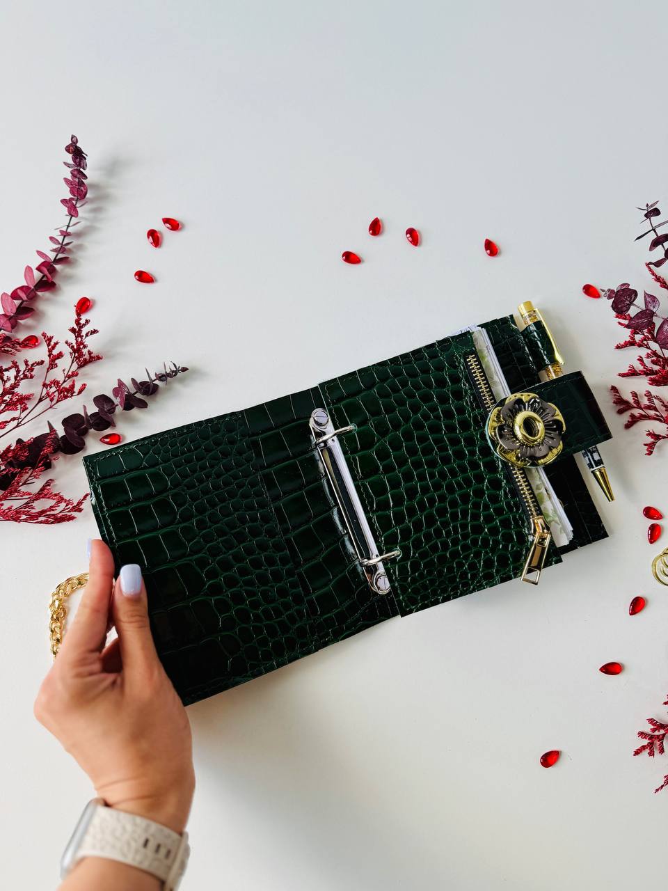 Leather wallet notebook cover mini A7.