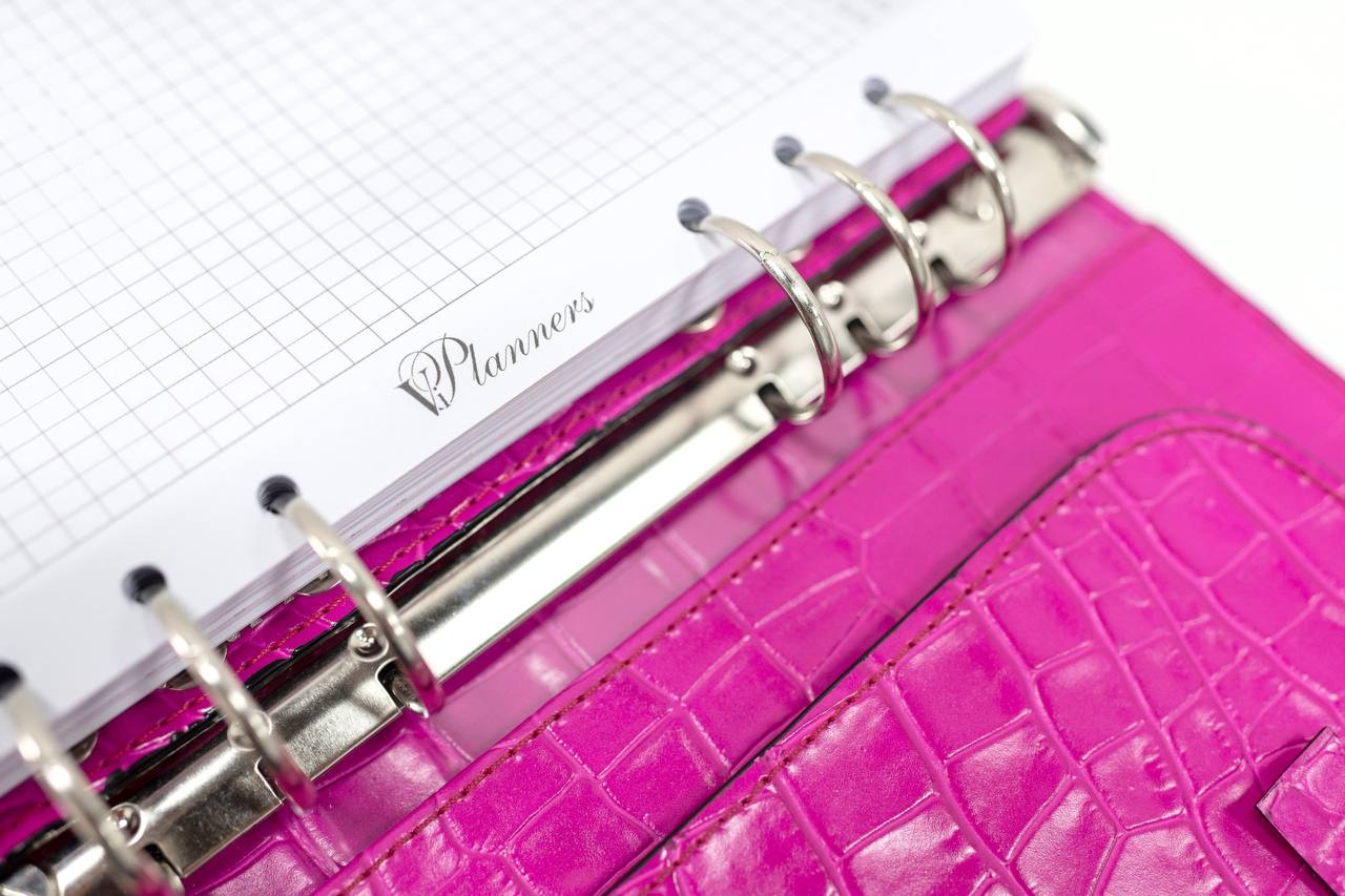 Hot pink Natural Italian Leather Planner A5, gift for her, perfect planner, Ring Planner Agenda A5 Six Ring Planner and Ring Personal Planner.