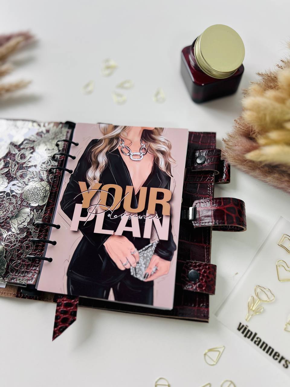 3 in 1 rare brown leather planner A5.