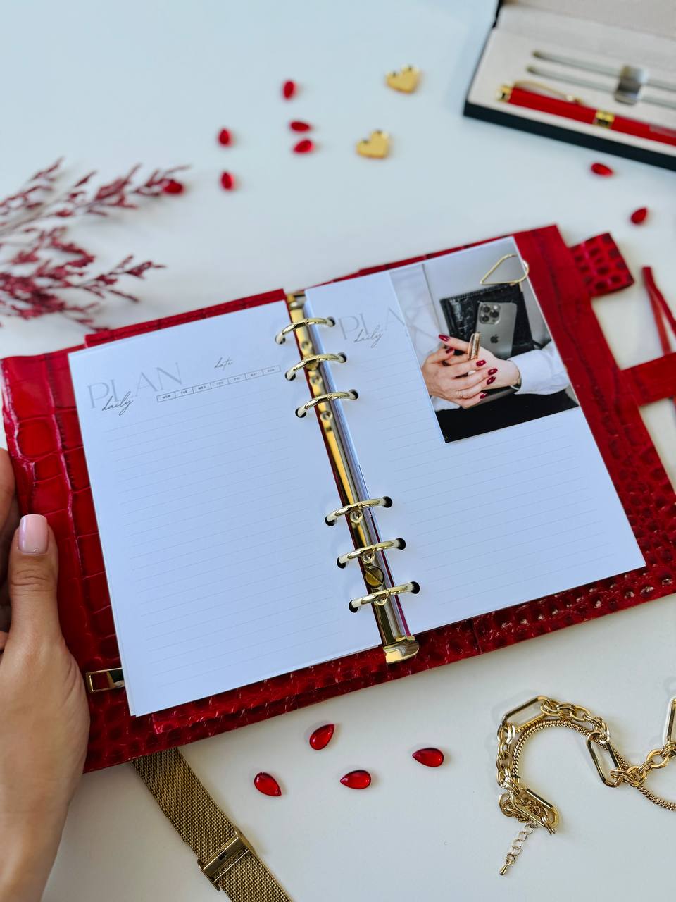 A6 NEW SIZE leather double planner cover binder 6 rings binder, dated planner, leather planner, gift for her, medium size planner.