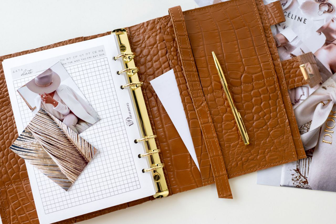 Elegant A5 Brown Leather Notebook Cover