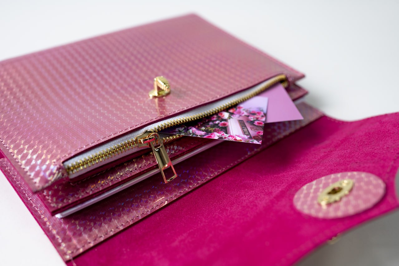 RARE holographic pink leather notebook cover A5. Natural Italian Leather Pink Planner A5, Leather template, A5 ring binder,Binder a5.