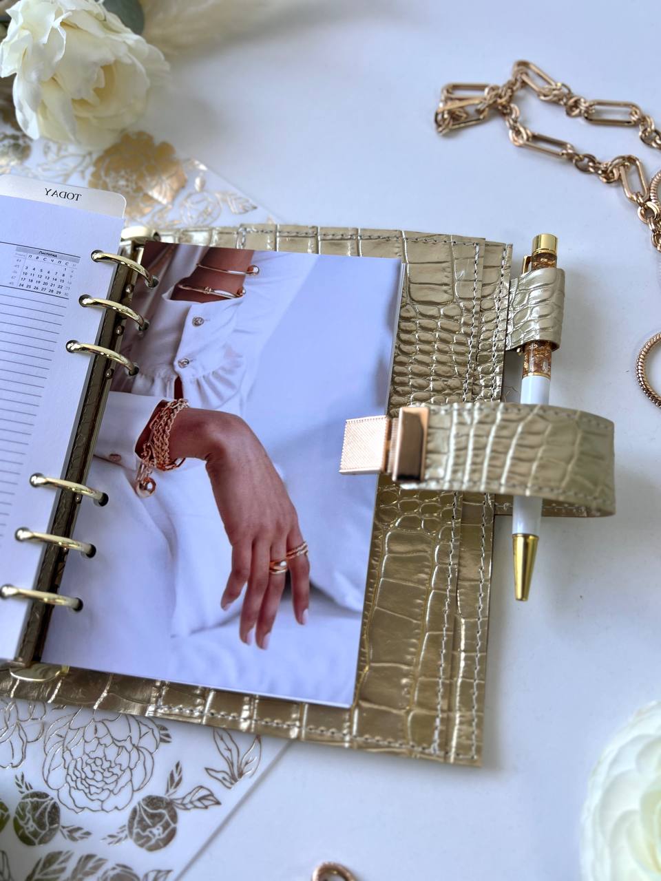 A6 NEW SIZE leather double planner cover binder 6 rings binder, dated planner, leather planner, gift for her, medium size planner.