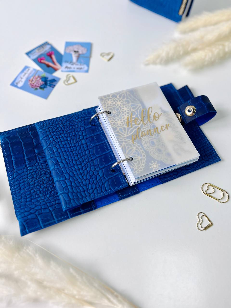 Leather mini notebook cover A7 binder,Planner A7 binder personal passport size, leather planner, planner binder 2 rings, diary for work.