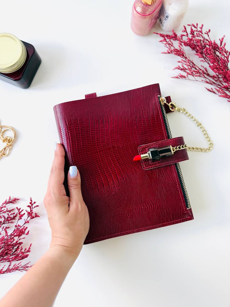 Natural Italian Leather Planner A5, Leather template, A5 ring binder,Binder a5,Leather wallet template,pink Binder wallet.