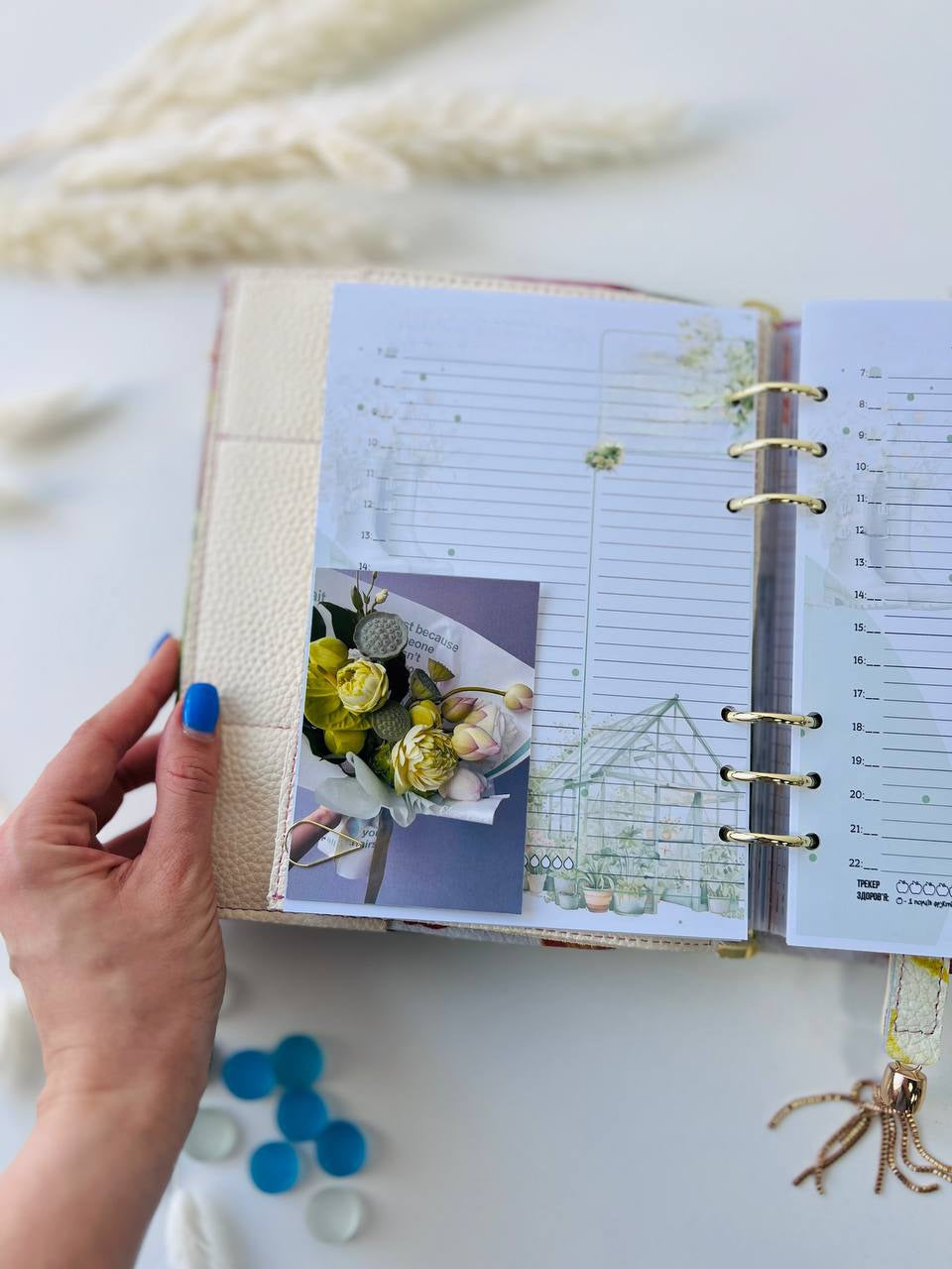 Flowers limited edition Leather Planner cover A5.