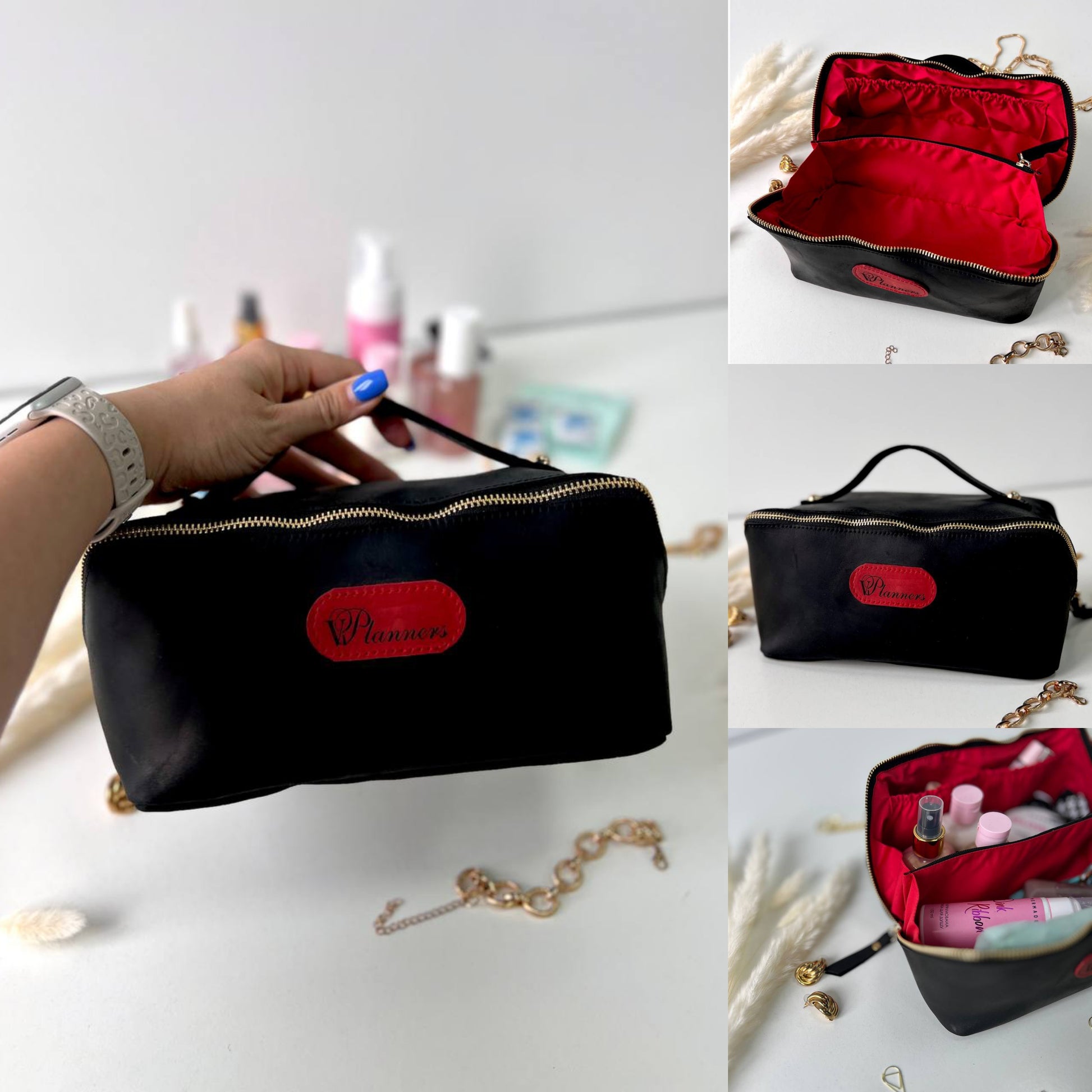 Bridesmaid gifts, Leather makeup bag, Mothers day gift, Personalized gift, Bridesmaid, Gift for her, pink cosmetic bag.