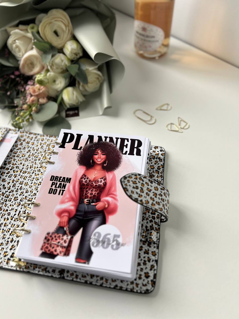 Leopard Leather Planner A5, gift for her, perfect planner, Ring Planner Agenda A5 Six Ring Planner and Ring Personal Planner.