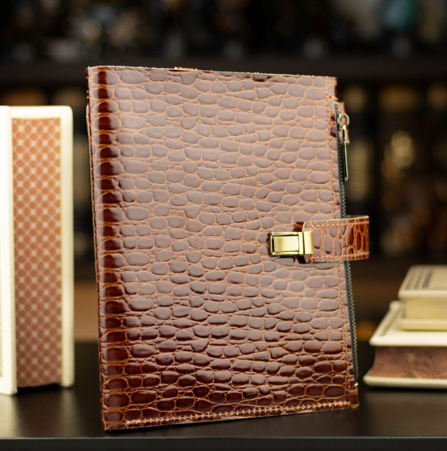 Limited edition. Crocodile-Embossed Leather Planner A5.