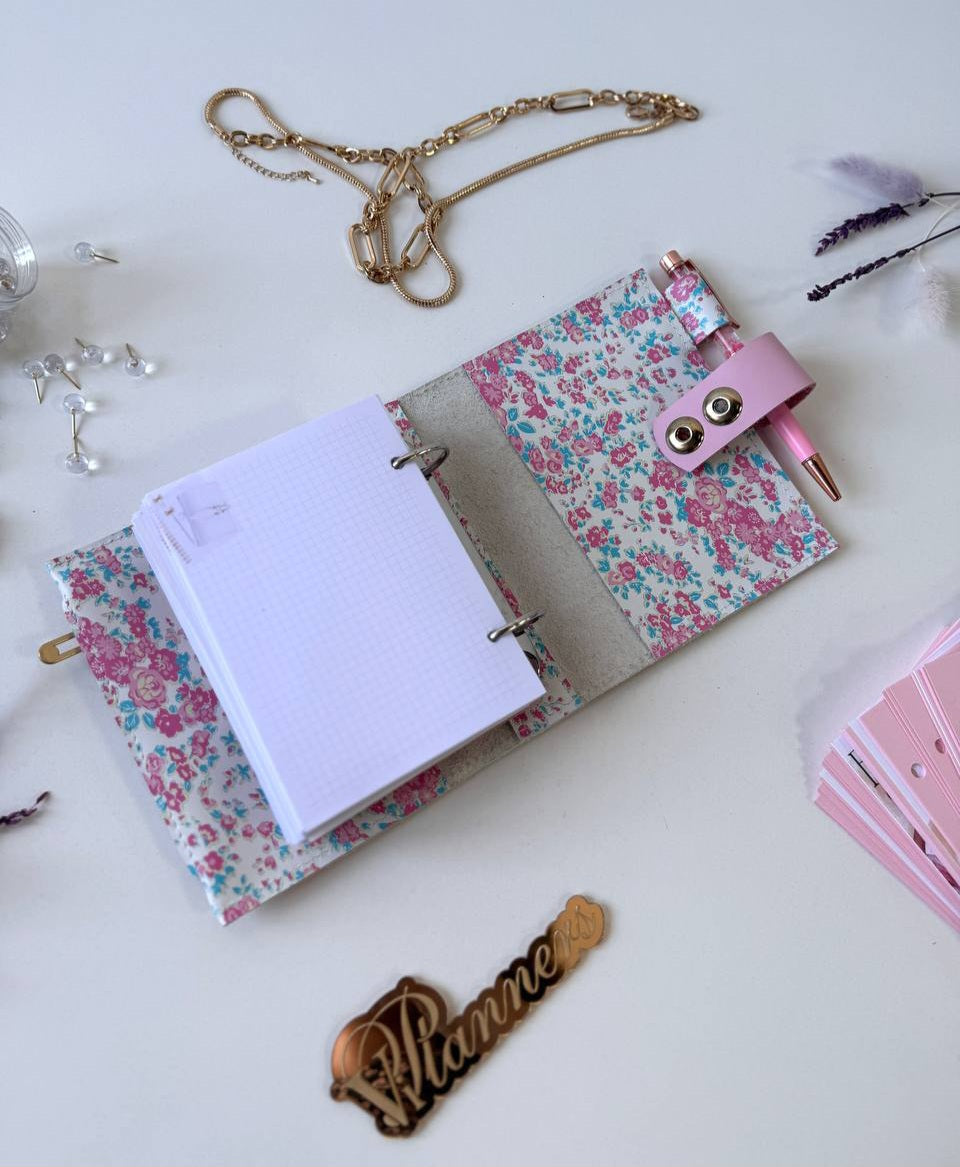 Leather mini notebook cover A7 binder,Planner A7 binder personal passport size, leather planner, planner binder 2 rings, diary for work.