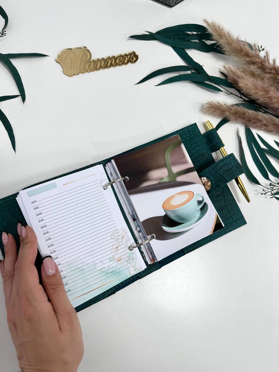 Leather mini notebook cover A7 binder,Planner A7 binder personal passport size, leather planner, planner binder 2 rings, diary for work.