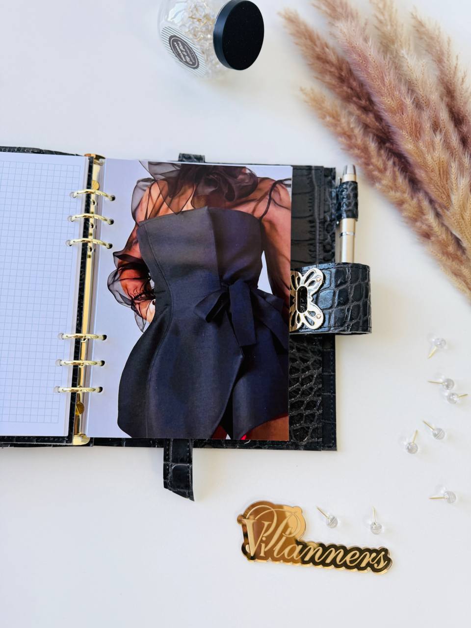 Grey leather notebook cover A5 for documents A4 and A5 format.