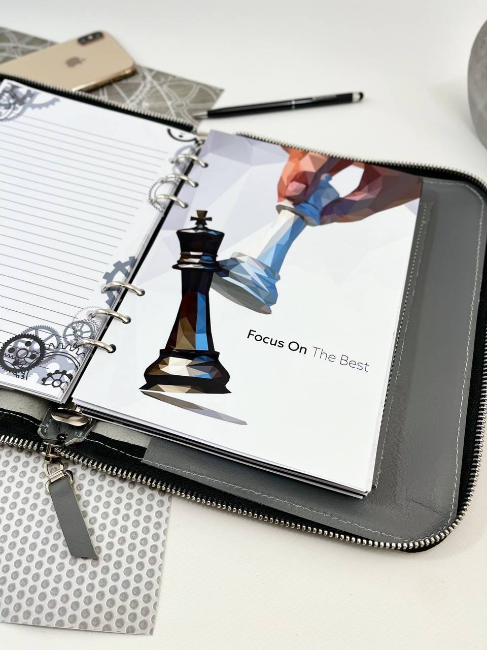 Leather zipper notebook. Natural Leather Planner A5, Leather template, A5 ring binder,Binder a5,Leather wallet template,Binder