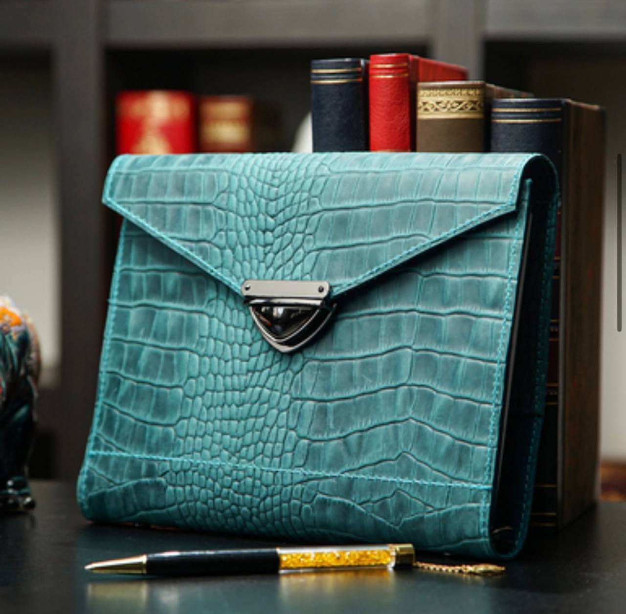 Cyprus, Limassol. Sea wave leather notebook cover A5.