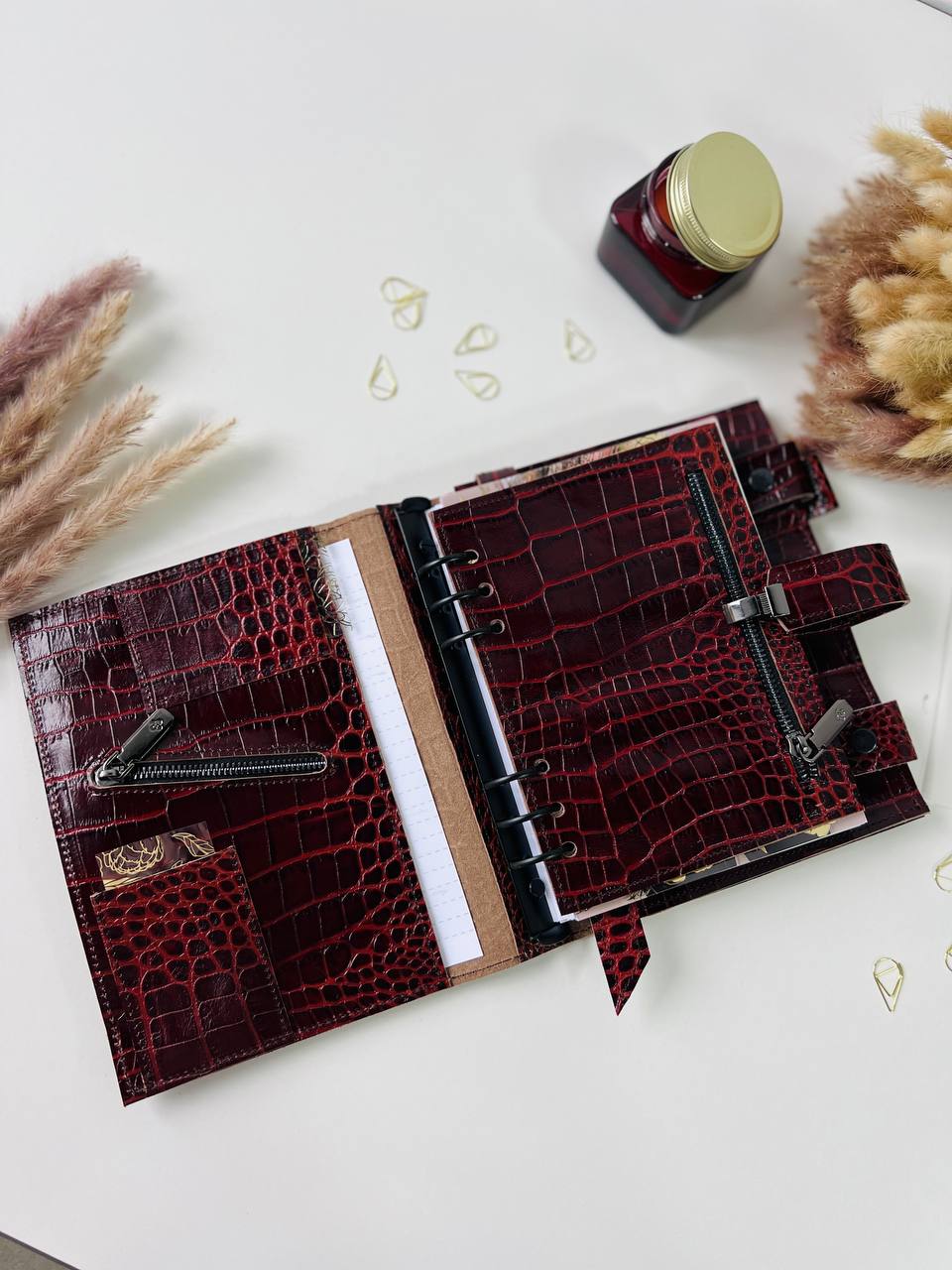 3 in 1 rare brown leather planner A5.