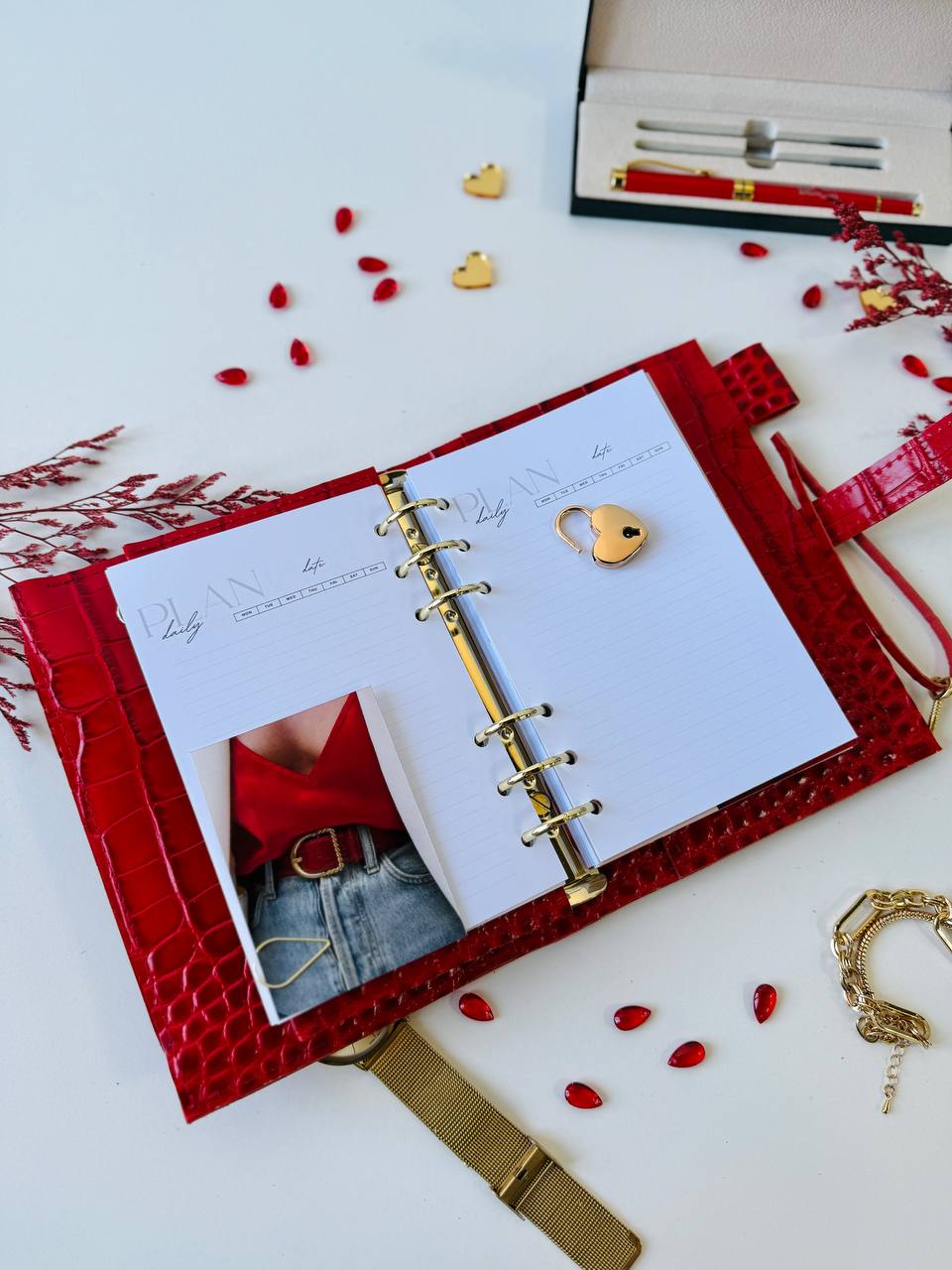 A6 NEW SIZE leather double planner cover binder 6 rings binder, dated planner, leather planner, gift for her, medium size planner.